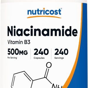 Nutricost Niacinamide (Vitamin B3) 500mg, 240 Capsules – Non-GMO, Gluten Free, Flush Free Vitamin B3