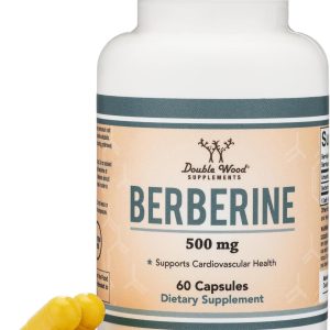 Berberine Supplement 500mg, 60 Capsules (Third Party Tested, Non-GMO, Gluten Free, Vegan Safe) AMPK Activator – Berberine HCL for Cardiovascular Health by Double Wood