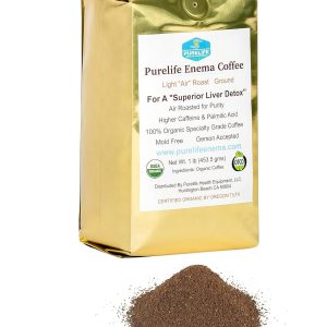 Purelife Enema Coffee – Organic – Light “Air” Roast – Ground – Lab Tested -Mold & Mycotoxin Free -1 Lb – Gerson Accepted