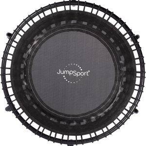 JumpSport 350/350f/370 Indoor Fitness Trampoline, 39-inch | 30 Adjustable Bungees for a Customized Bounce | Safe & Stable No-Tip Arched Legs | Included 60-Day Trial Streaming Videos & DVD
