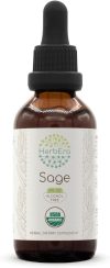 Sage B60 USDA Organic Tincture | Alcohol-Free Extract, High-Potency Herbal Drops | Certified Organic Sage (Salvia officinalis) Dried Leaf (2 oz)
