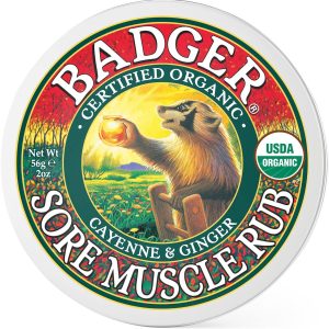 Badger – Sore Muscle Rub, Cayenne Pepper and Ginger, Organic Sore Muscle Rub, Warming Balm, Muscle Relief Balm, Warming Muscle Rub, Sore Muscle Balm, 2 oz
