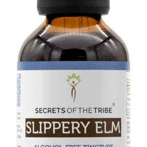 Secrets of the Tribe Slippery Elm Alcohol-Free Liquid Extract, Responsibly farmed Slippery Elm (Ulmus Rubra) Dried Bark 2 FL OZ